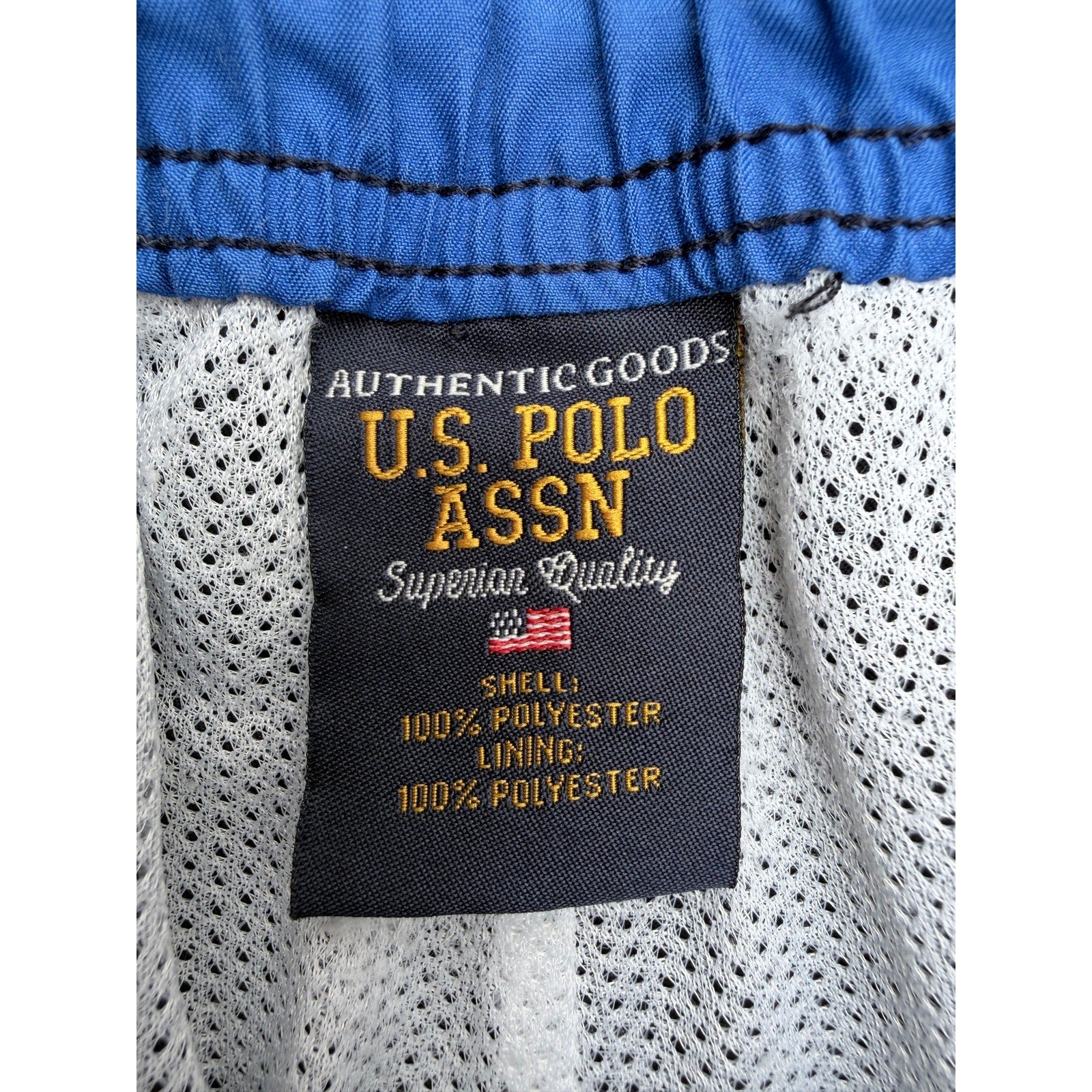 U.S. Polo Assn Swim Trunks Mens Small Black Blue Mesh Lined Board Shorts