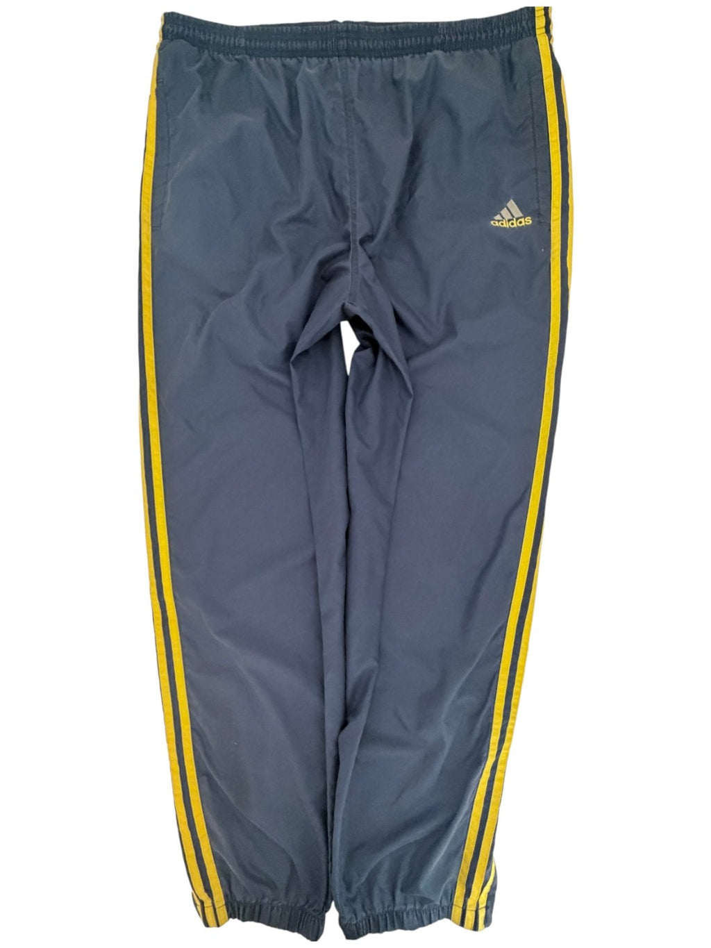 adidas Men's Blue Fleece Striped Activewear Pants — front view