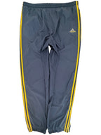 adidas Men's Blue Fleece Striped Activewear Pants — front view