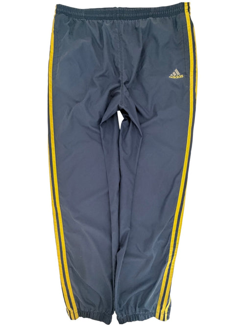 adidas Men's Blue Fleece Striped Activewear Pants — front view