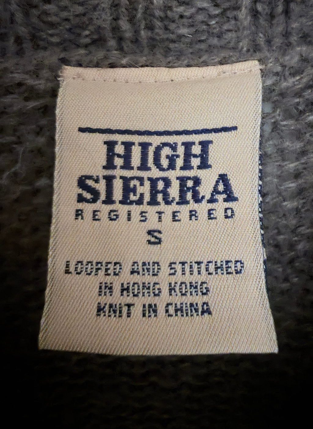 High Sierra Men's Gray Full-Zip Mock Neck Sweater — brand label