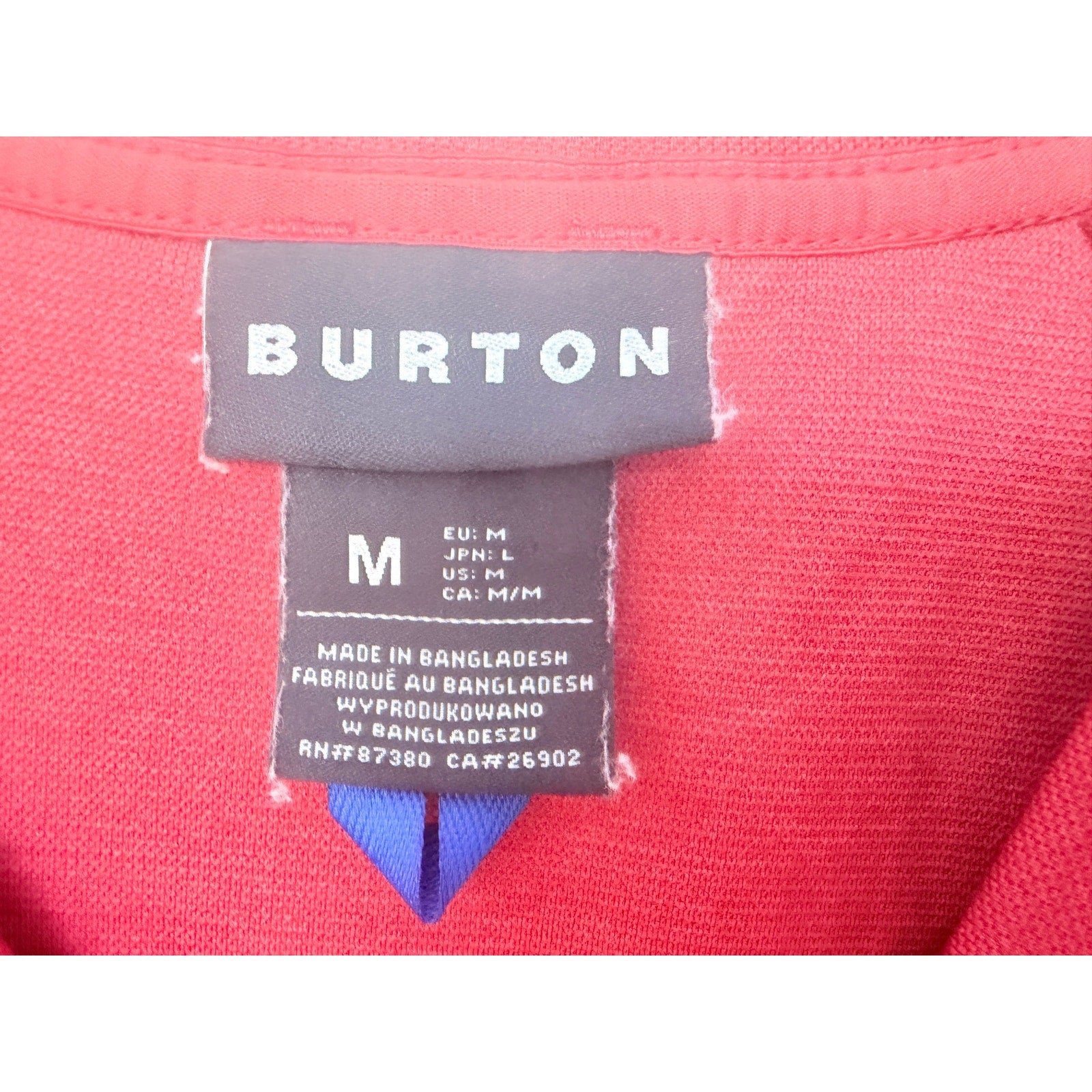 Burton Sweatshirt Mens Medium Red Crewneck Pullover Tech Pocket Outdoor
