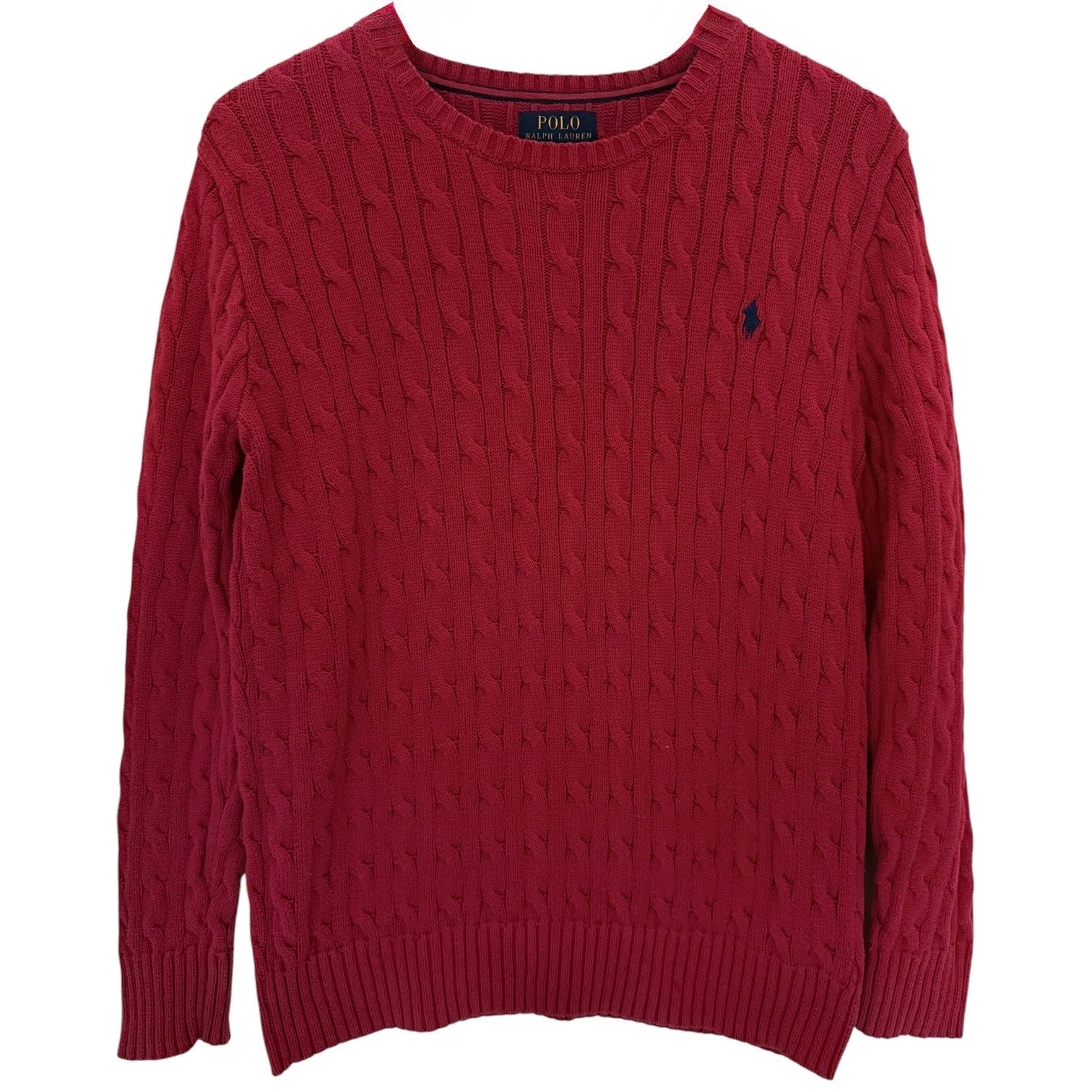 Polo Ralph Lauren Cable Knit Sweater Boys XL Red Cotton Pony Logo Classic