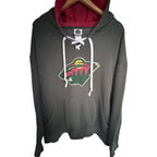 Minnesota Wild Lace Up Hoodie Green NHL Hockey Sweatshirt Mens Large
