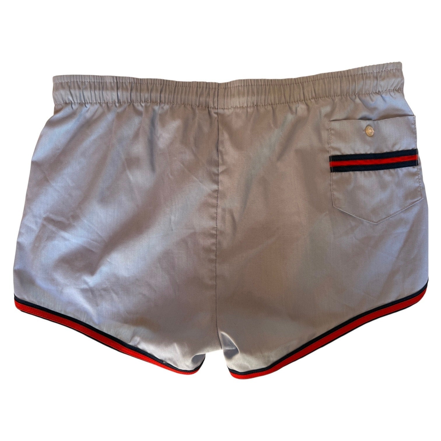 Pacific Surf Swim Trunks Mens Large Blue Red Vintage Made USA