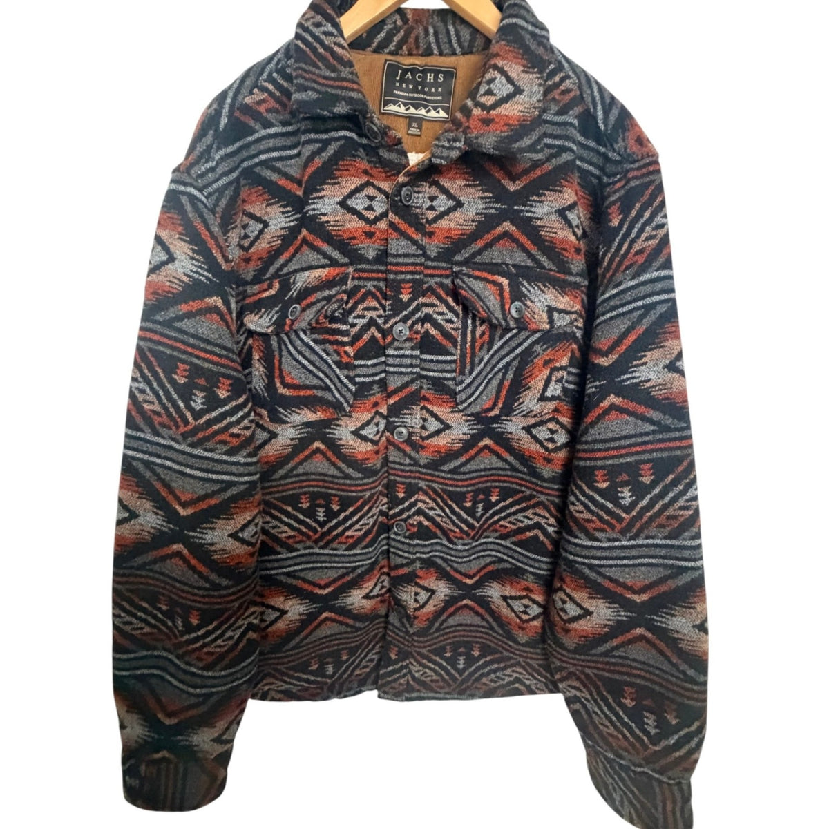 JACHS New York Black Rust Faux Fur Lined Shacket - Men's