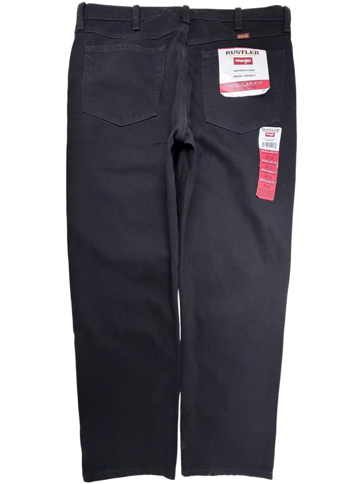Rustler Men's Black Regular Fit Straight Leg Jeans — front view