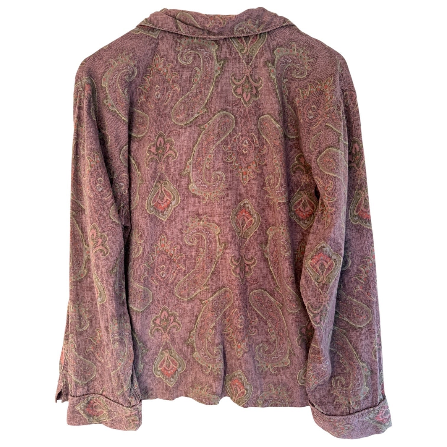 Lauren Ralph Lauren Paisley Button Up Shirt Womens XL Purple Boho Blouse