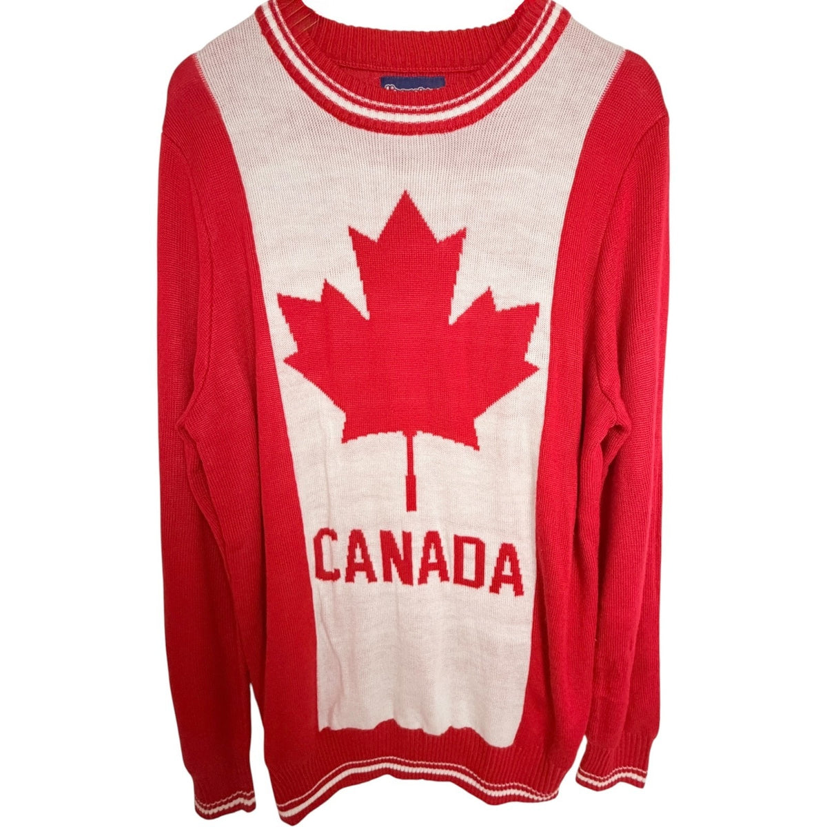 Tipsy Elves Red White Canada Maple Leaf Crewneck Sweater - Unisex M/L