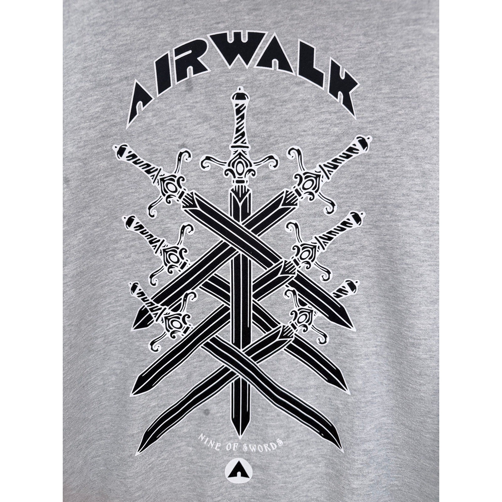 Airwalk Zip Hoodie Mens Large Gray Graphic Full Zip Sweatshirt
