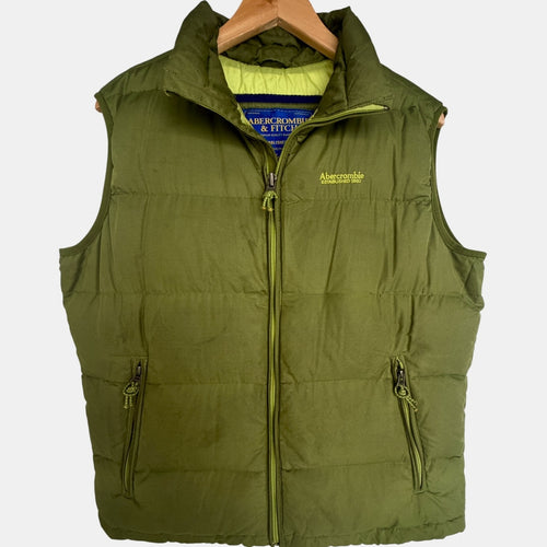 Abercrombie Fitch Down Puffer Vest Green Feather Fill Mens M product image