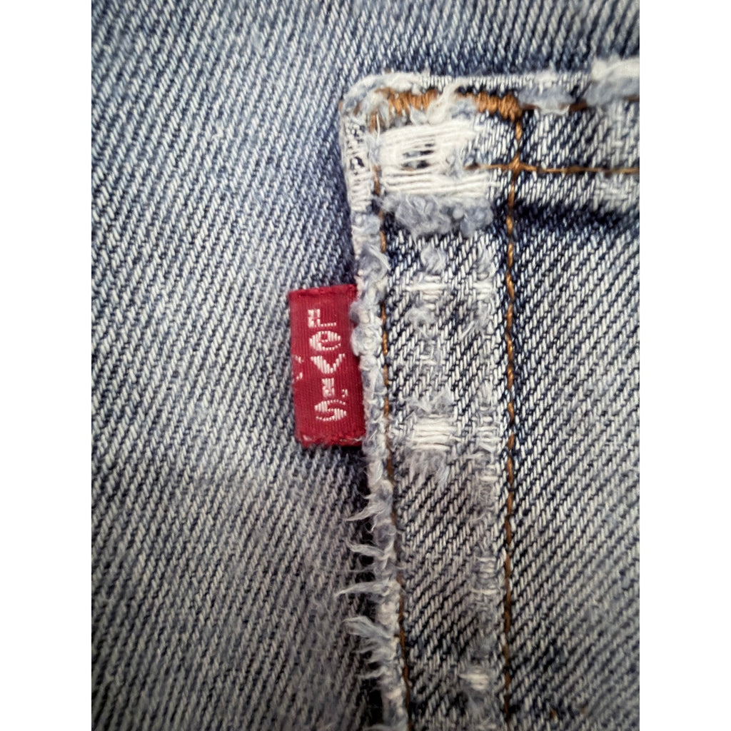 Levi's Premium 501 Shorts Womens Light Wash Distressed Denim Cutoff Jean Shorts