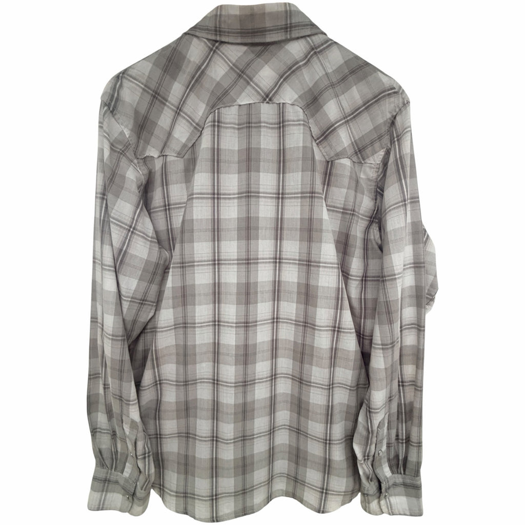 Levi's Gray Plaid Western Pearl Snap Shirt Mens Large