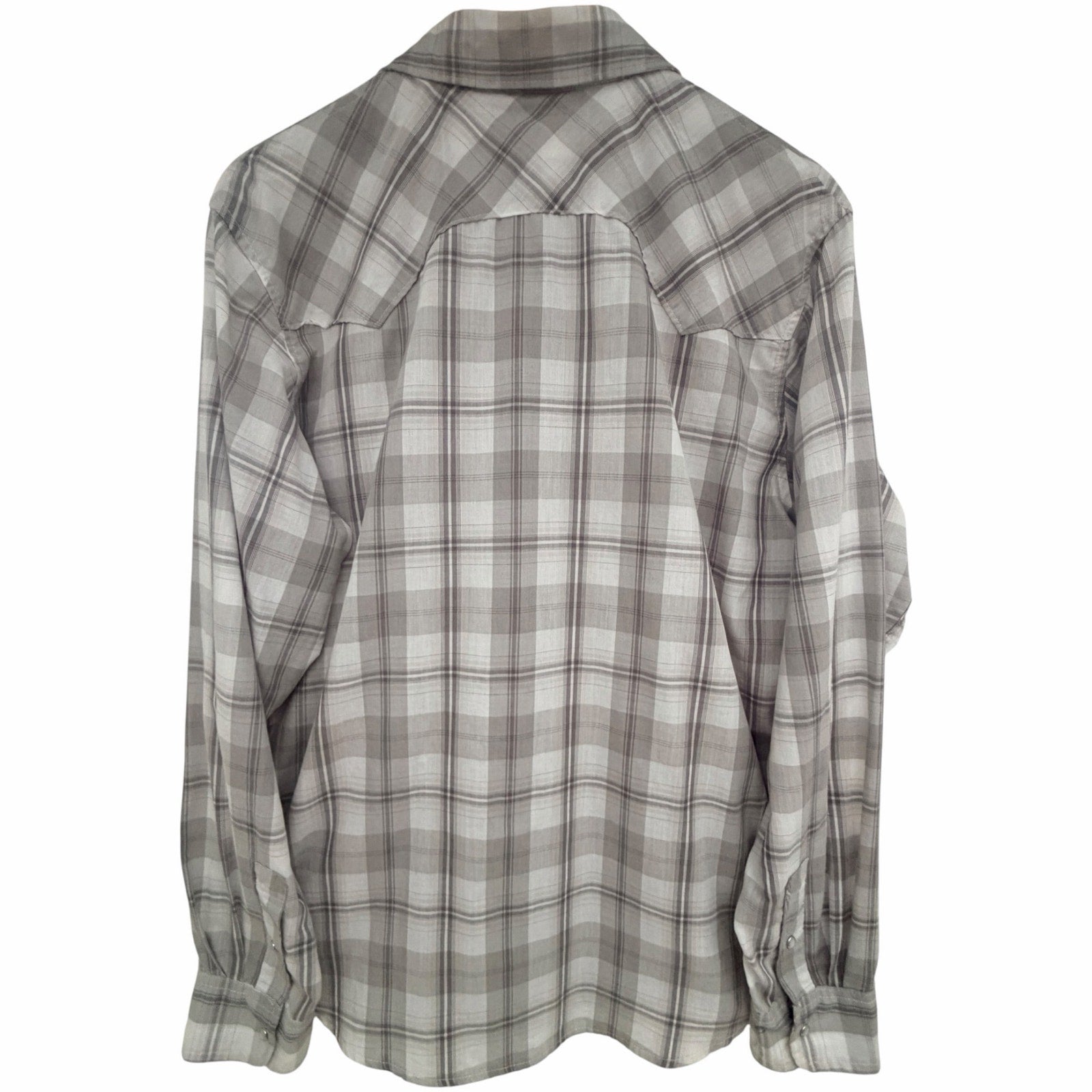 Levi's Gray Plaid Western Pearl Snap Shirt Mens Large