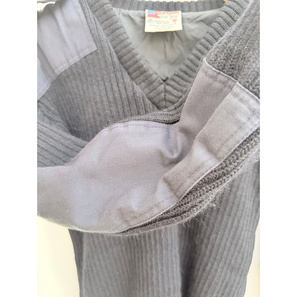 Commando Wool Sweater Mens XL Gray USA Made Military Style Heavyweight Knit