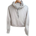 Lululemon Women's White Half-Zip Oversized Hooded Hoodie — front view
