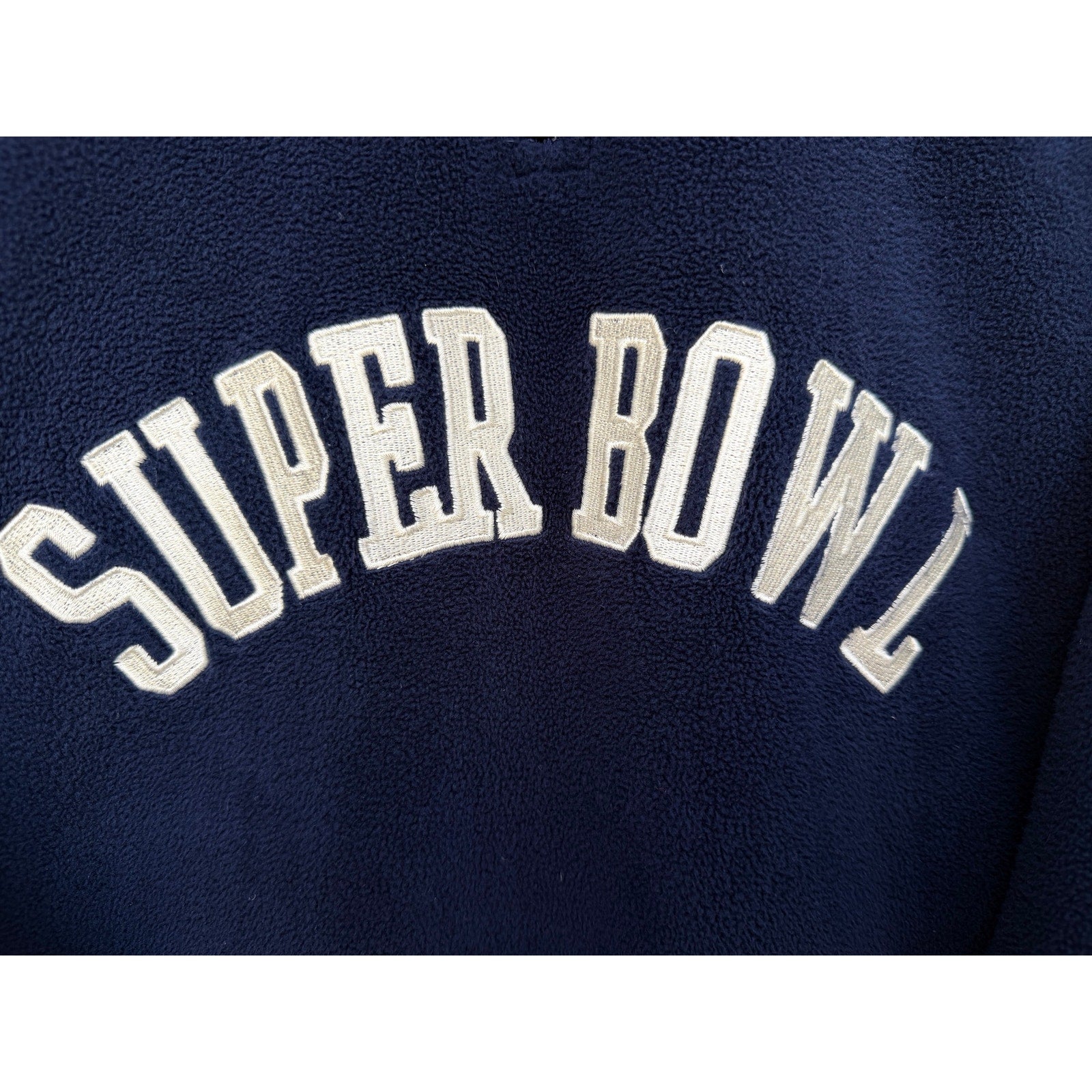 Reebok NFL Super Bowl XXXVI Fleece Mens Large Navy Quarter Zip Pullover