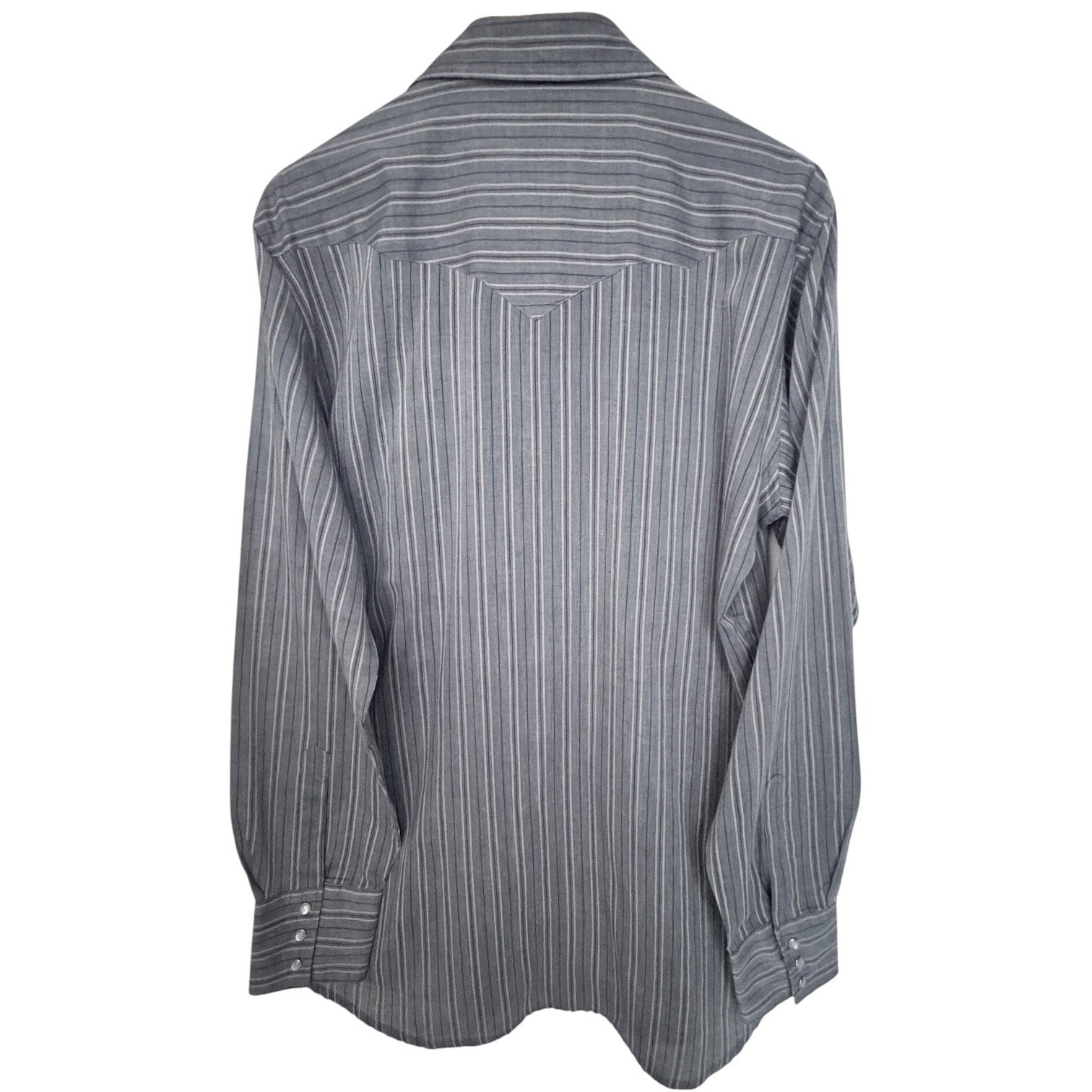 Corral West Ranchwear Striped Pearl Snap Western Shirt Mens LT Gray Cowboy