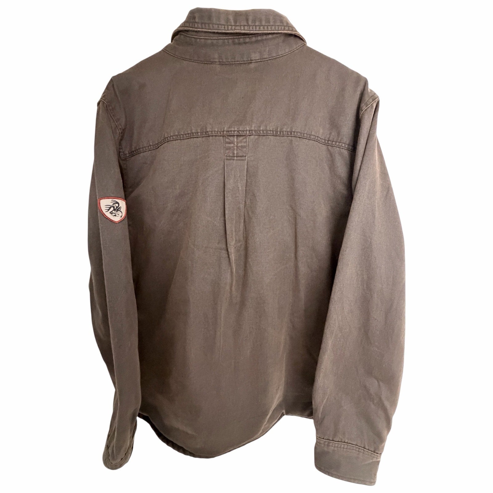 Legendary Whitetails Shirt Jacket Mens Large Brown Button Front Long Sleeve