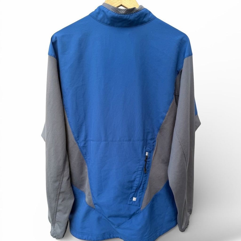 Nike Running Dri-Fit Quarter Zip Jacket Blue Gray Athletic Windbreaker Mens XL