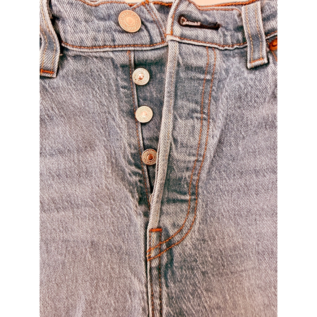 Levi's 501 Original Fit Distressed Straight Jeans Womens 28x30 detail image 4