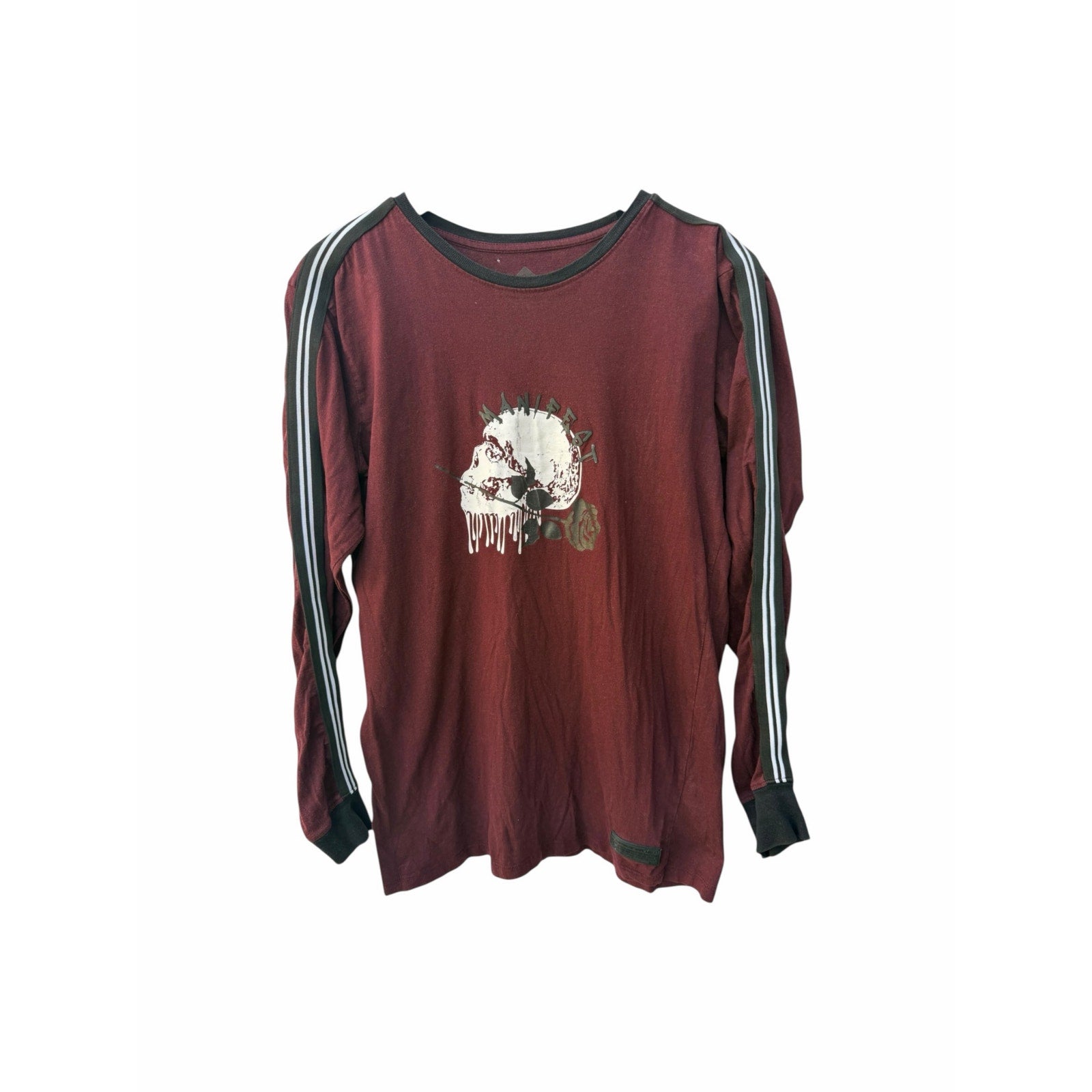 Vintage y2k skull maroon longsleeve