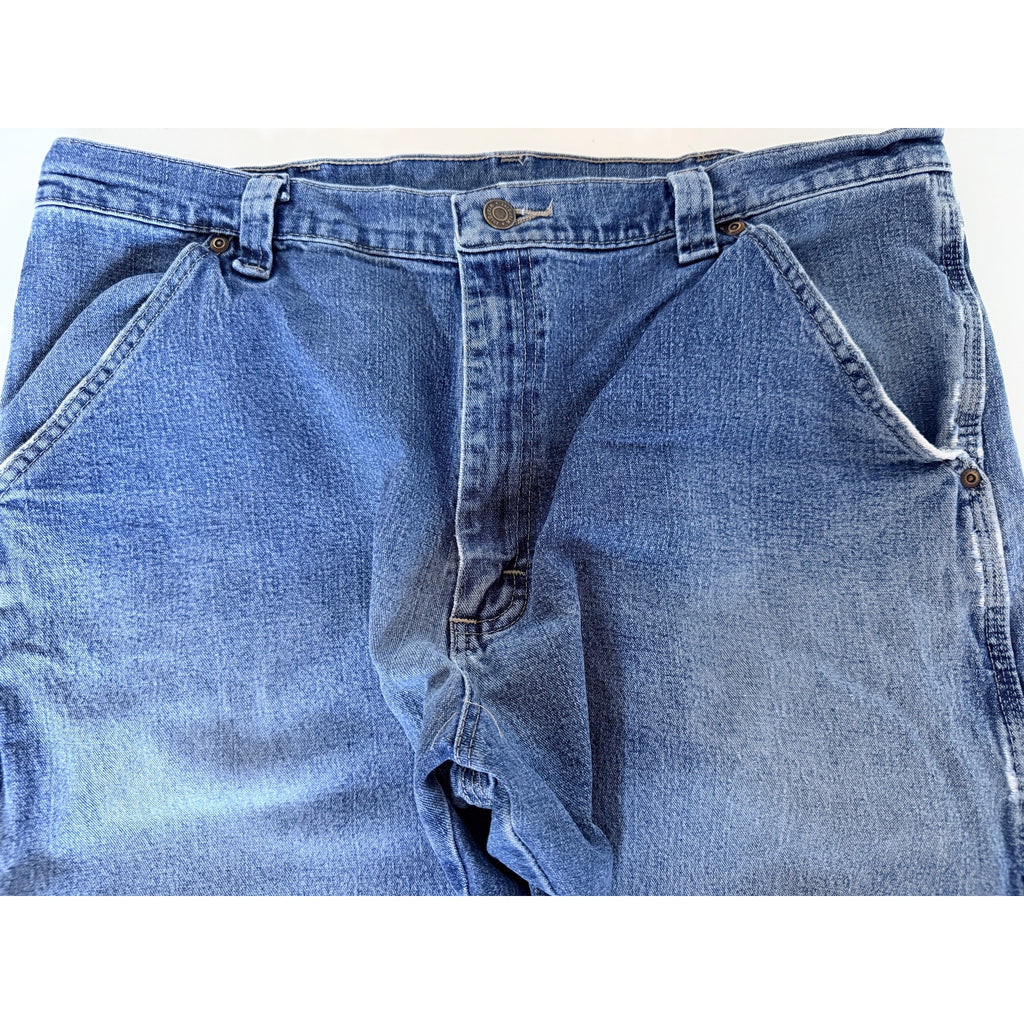 Wrangler Carpenter Jeans Mens 36x30 Blue Denim Workwear Utility Pants