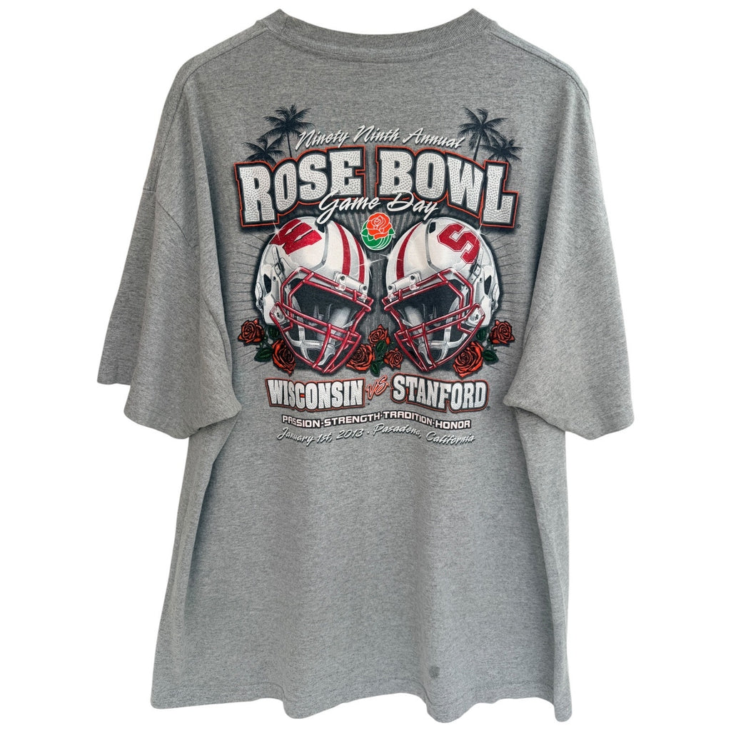 Rose Bowl 2013 Wisconsin vs Stanford T Shirt Mens XXL Gray Football Graphic Tee