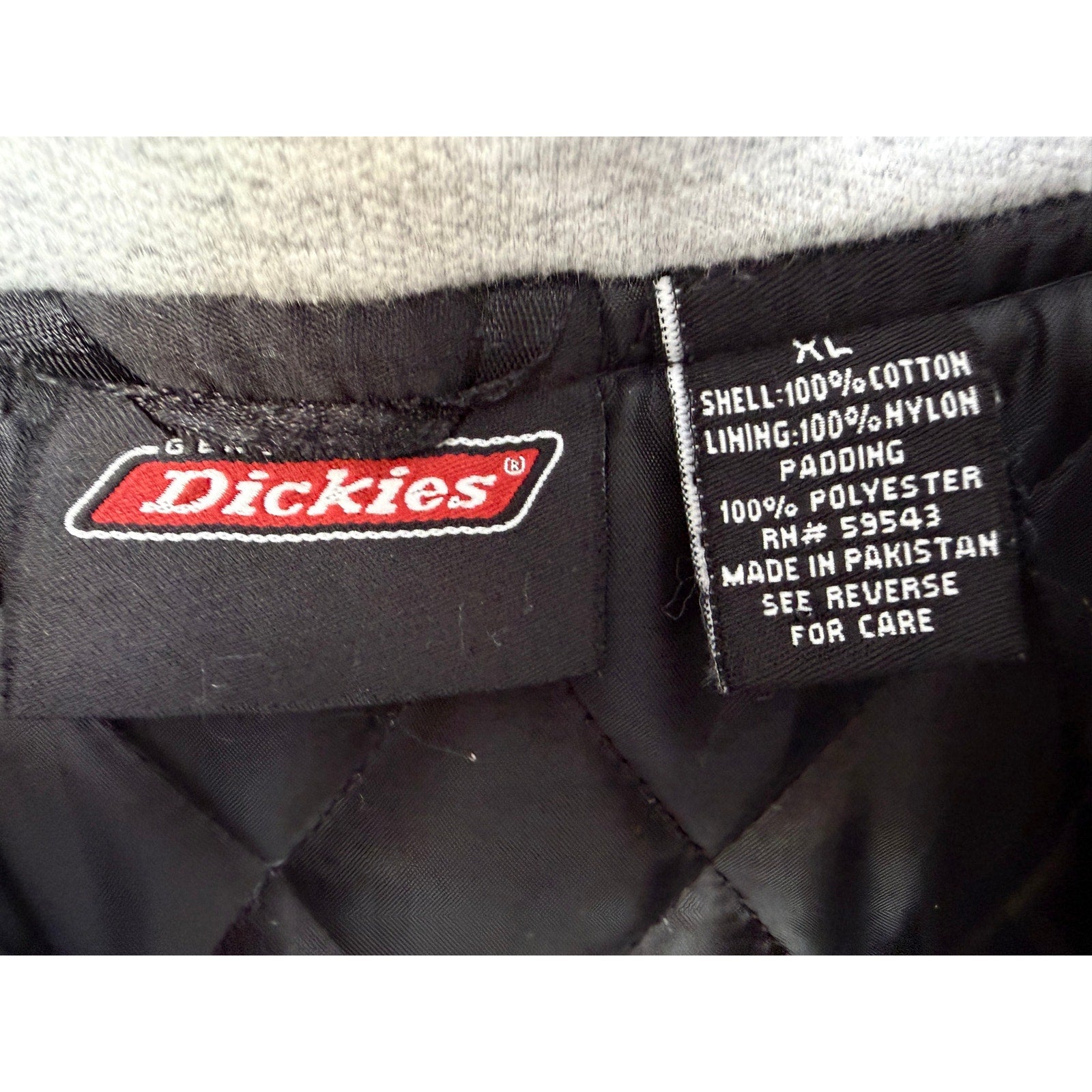 Dickies Hooded Flannel Jacket Mens XL Black White Plaid Workwear