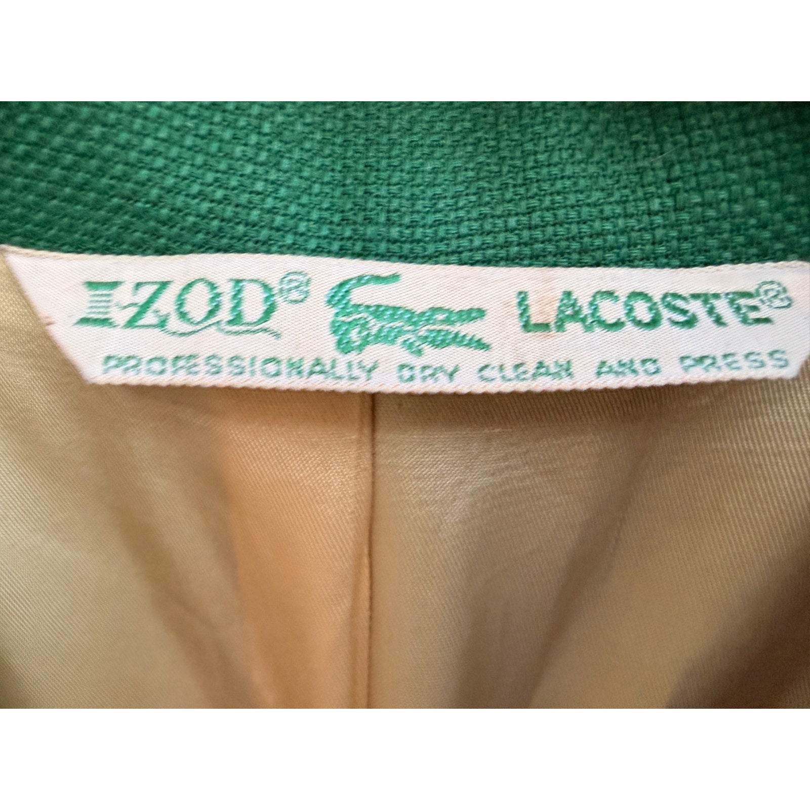 Vintage IZOD Lacoste Green Blazer Sport Coat Mens 40R USA Gold Buttons Preppy