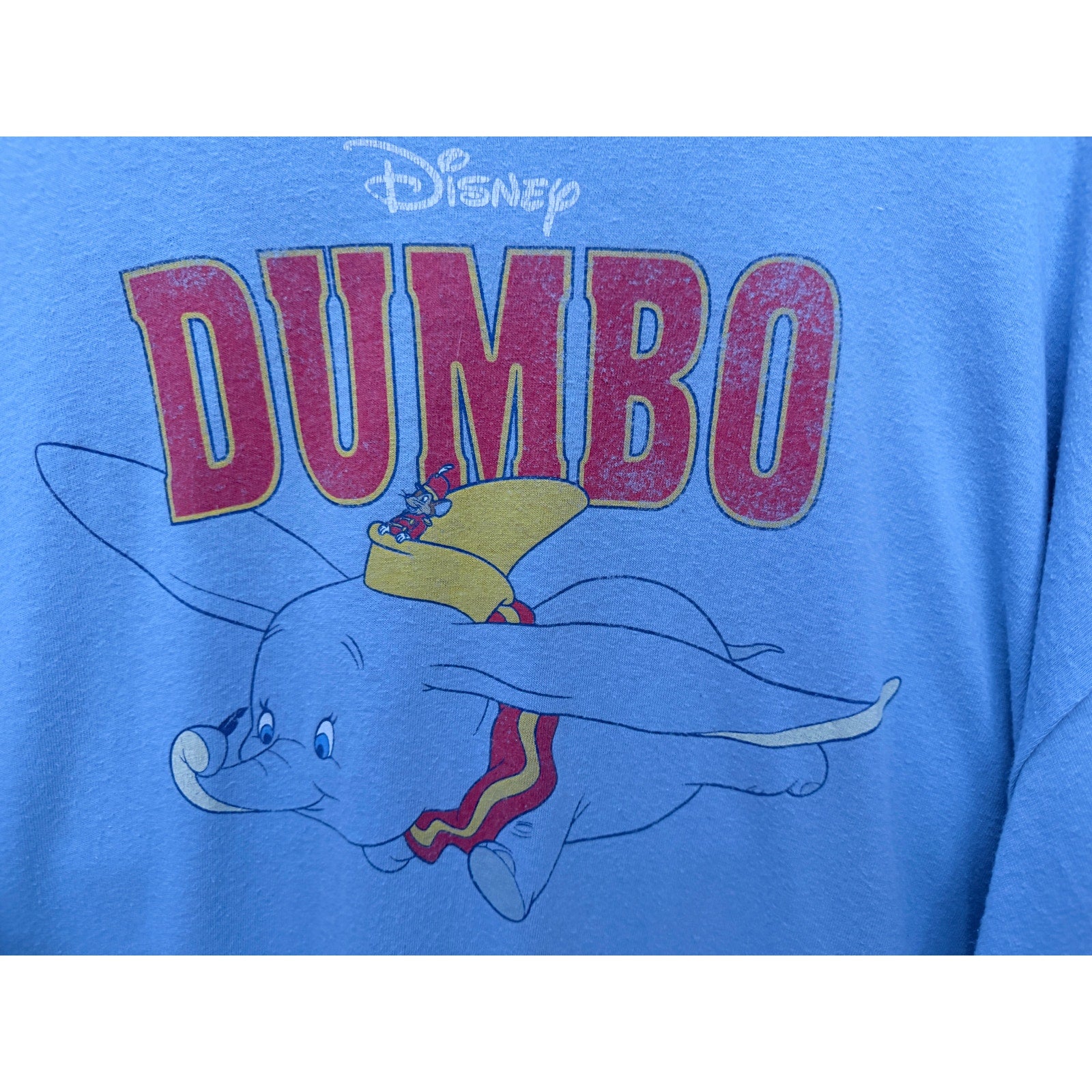 Disney Dumbo Graphic T Shirt Mens 2XL Blue Vintage Style Cartoon Tee