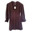 Free People Dress Womens Small Brown Button Front Long Sleeve Boho Mini