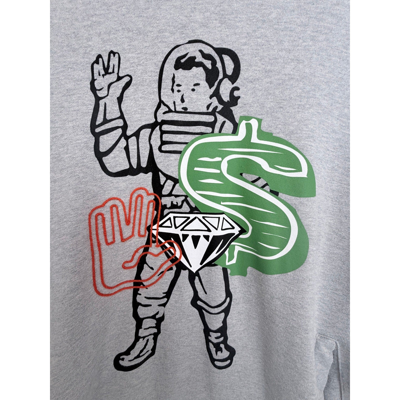 Billionaire Boys Club Hoodie Mens XL Gray Astronaut Diamond Graphic Pullover