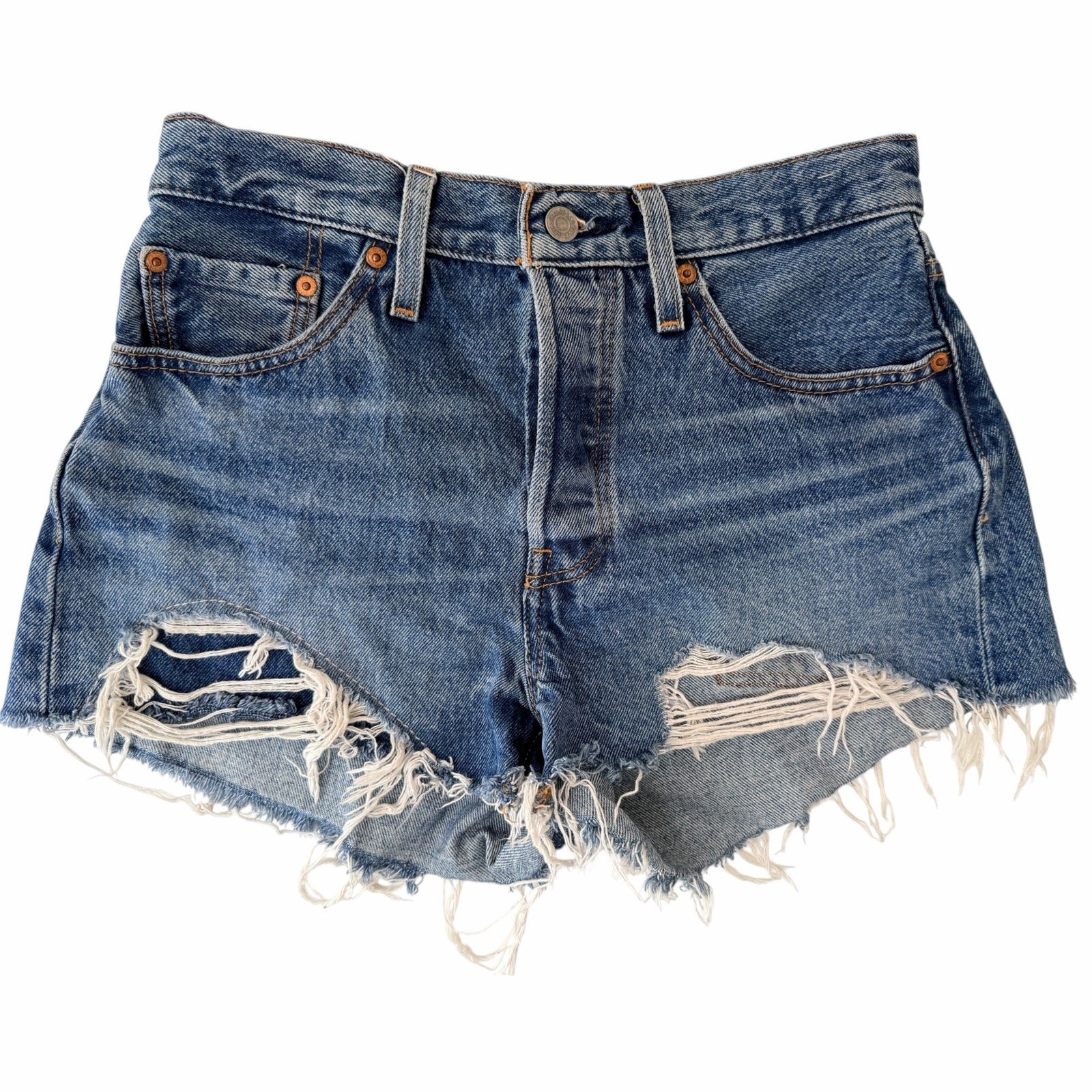 Levi's 501 Distressed Denim Shorts Womens 28