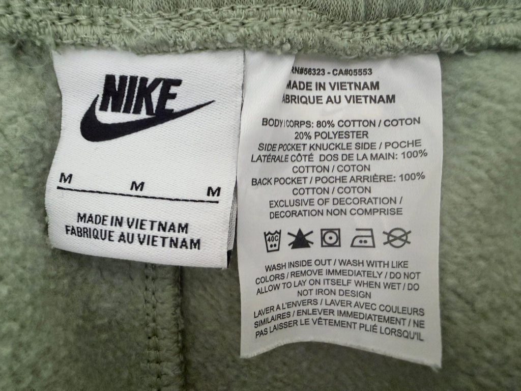 Nike Men's Green Fleece Shorts — brand label