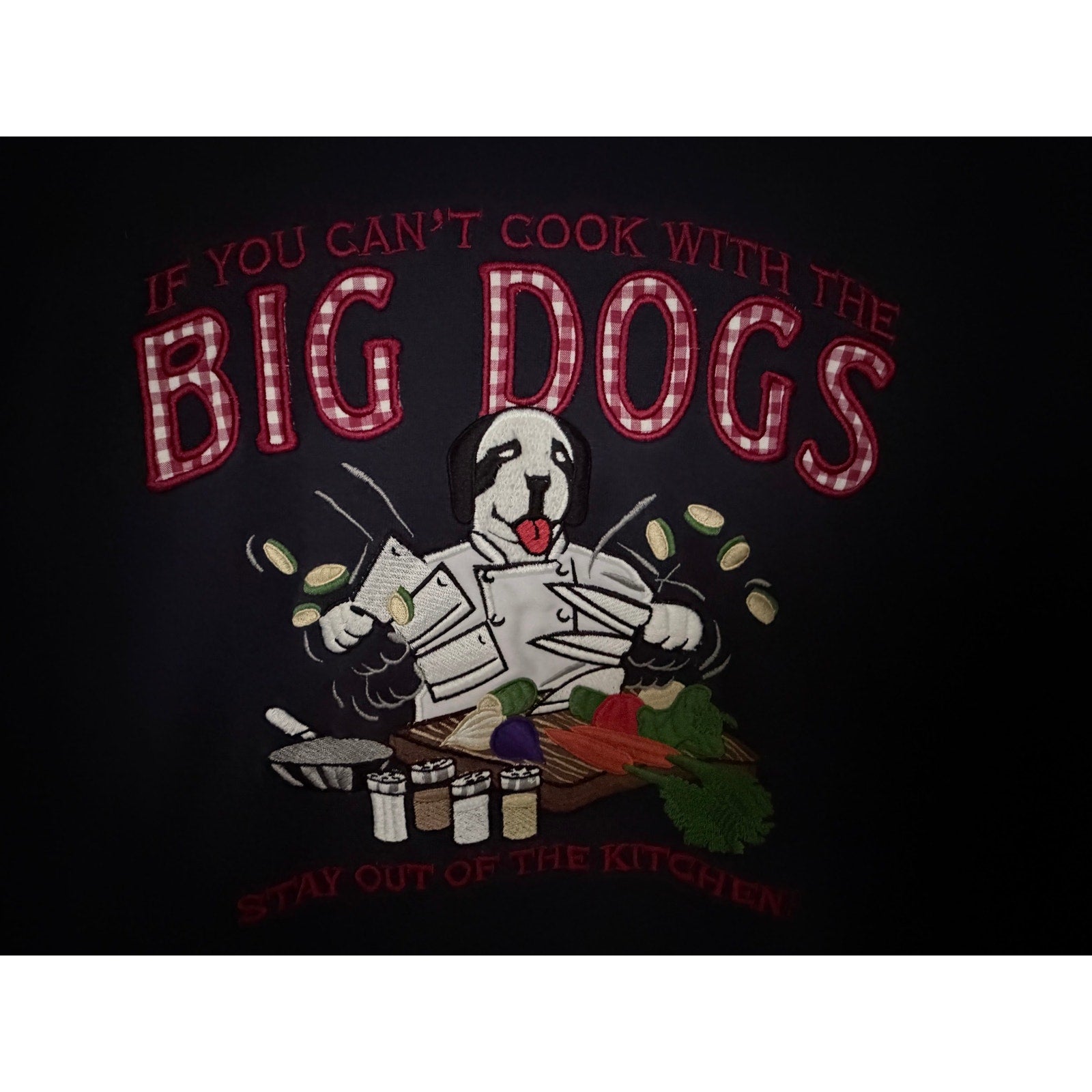 Big Dogs If You Can't Cook With The Big Dogs Sweatshirt Mens Large Navy Crewneck