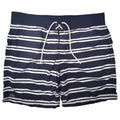 Lacoste Men's Swim Trunks Size Large Navy White Striped Board Shorts Drawstring
