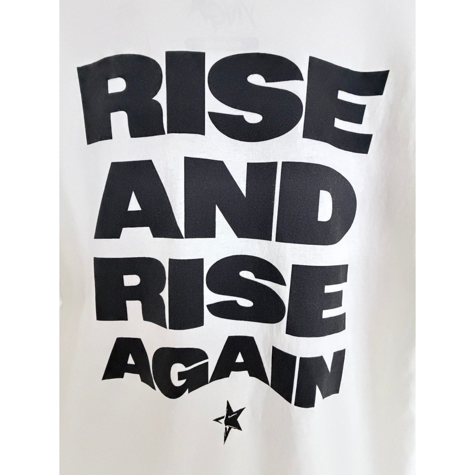 YNG Star Rise And Rise Again T Shirt Mens Medium White Graphic Tee
