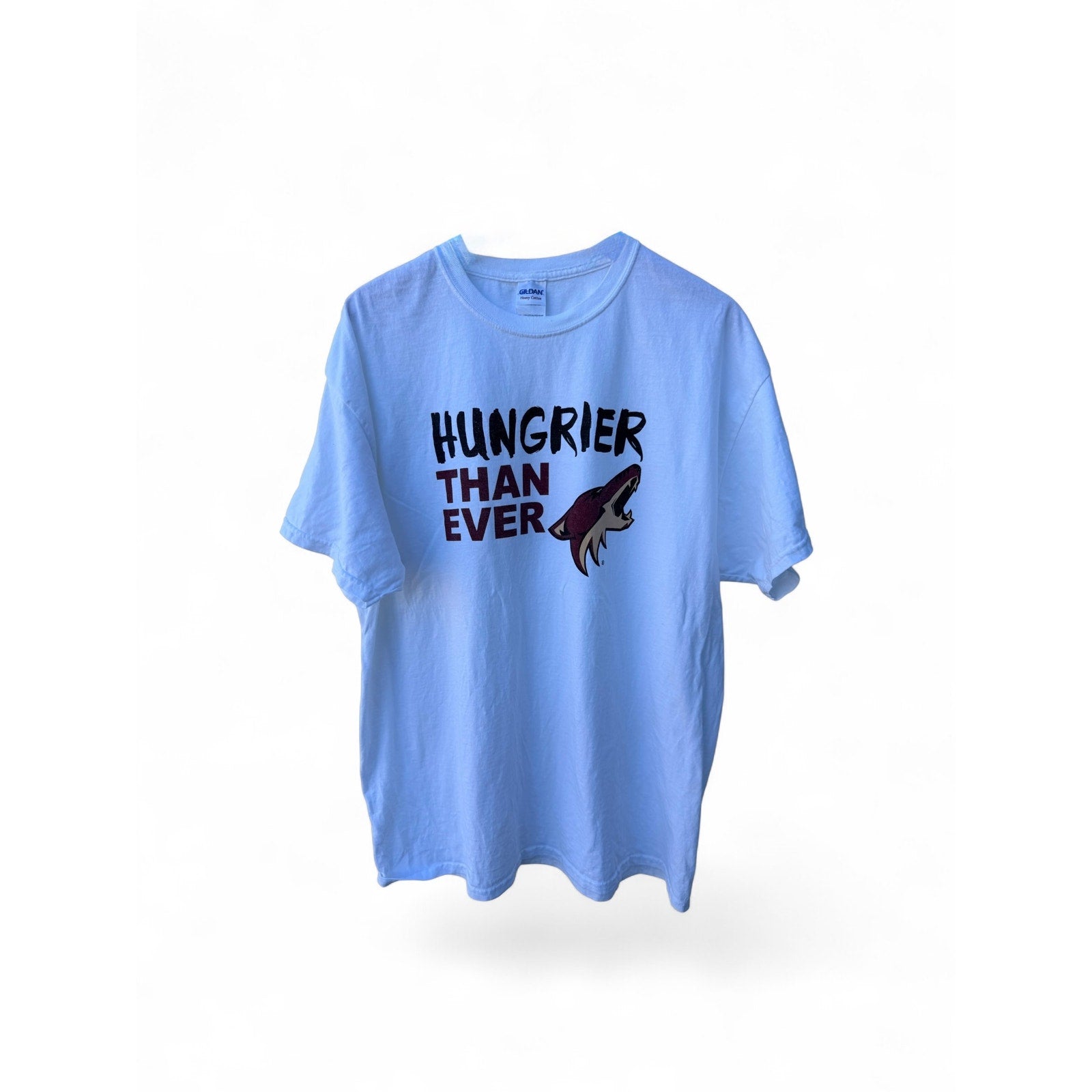 Coyotes "Hungrier Than Ever” front graphic with coyote, XL t-shirt