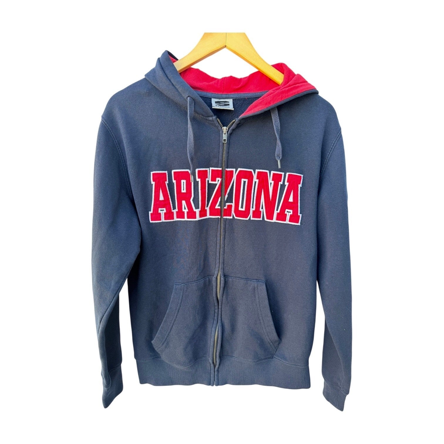 Arizona Wildcats Hoodie Mens S Blue Red Spell Out Full Zip Sweatshirt