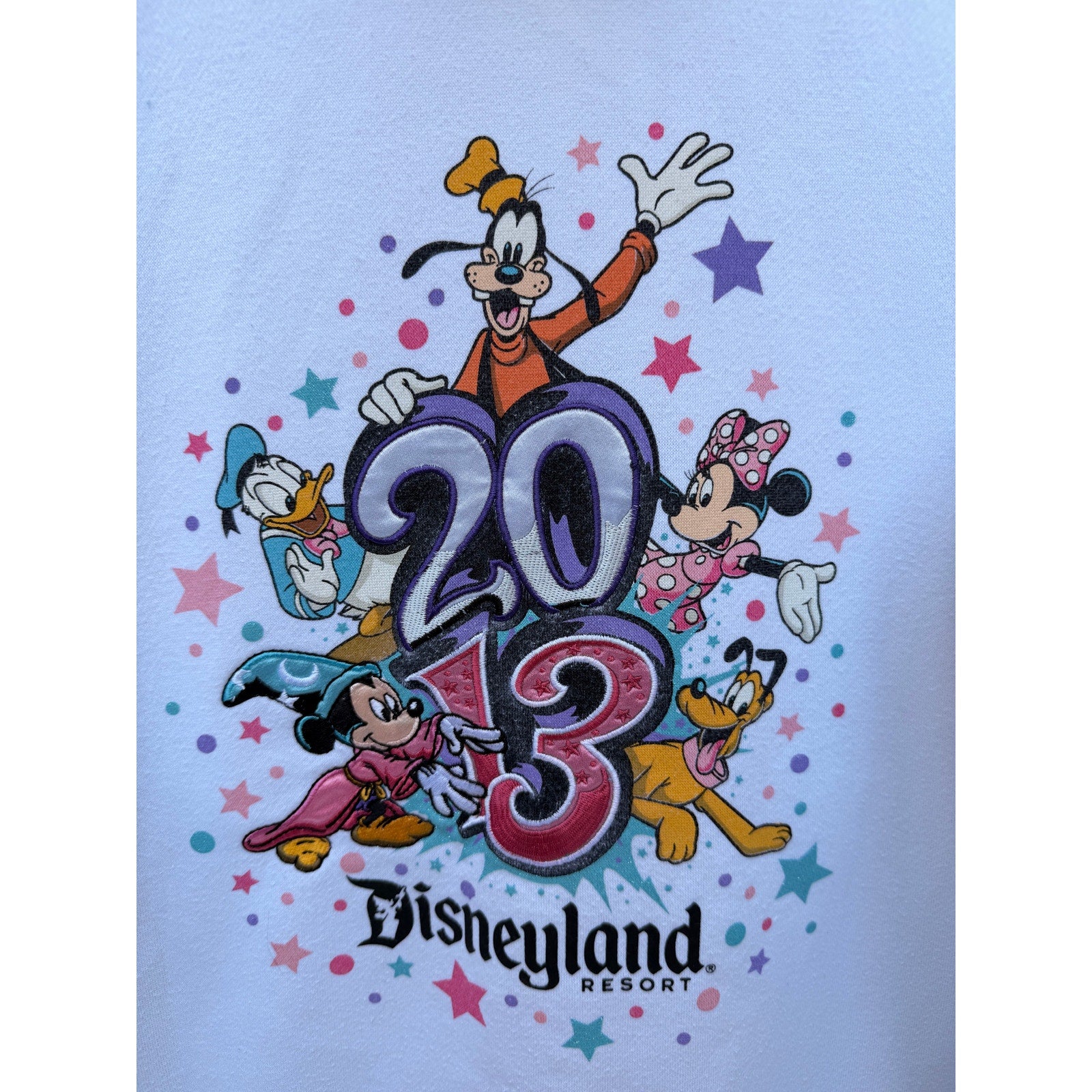 Disneyland 50th Anniversary Hoodie Womens 2XL White Mickey Full Zip Disney Parks