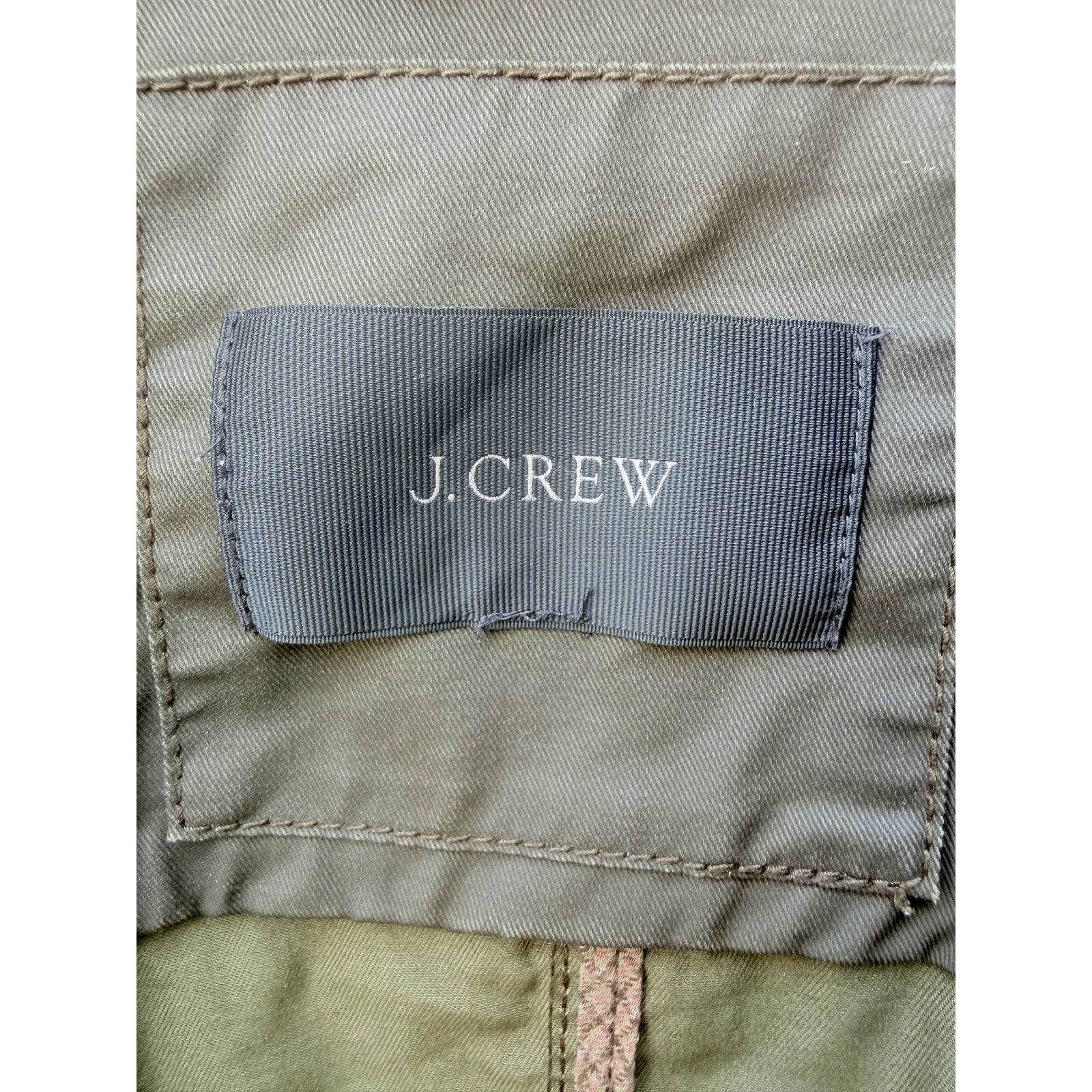 J Crew Womens Small Olive Green Utility Jacket Military Field Cotton