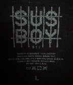 SUS BOY Men's Black Crewneck T-Shirt — brand label