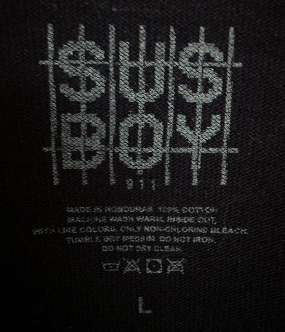 SUS BOY Men's Black Crewneck T-Shirt — brand label