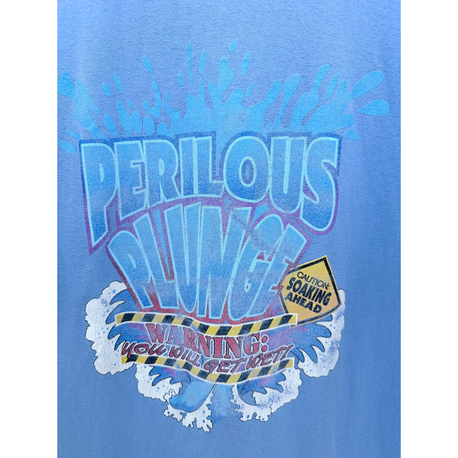 Knott’s Berry Farm Perilous Plunge T Shirt Mens Large Blue Graphic Tee