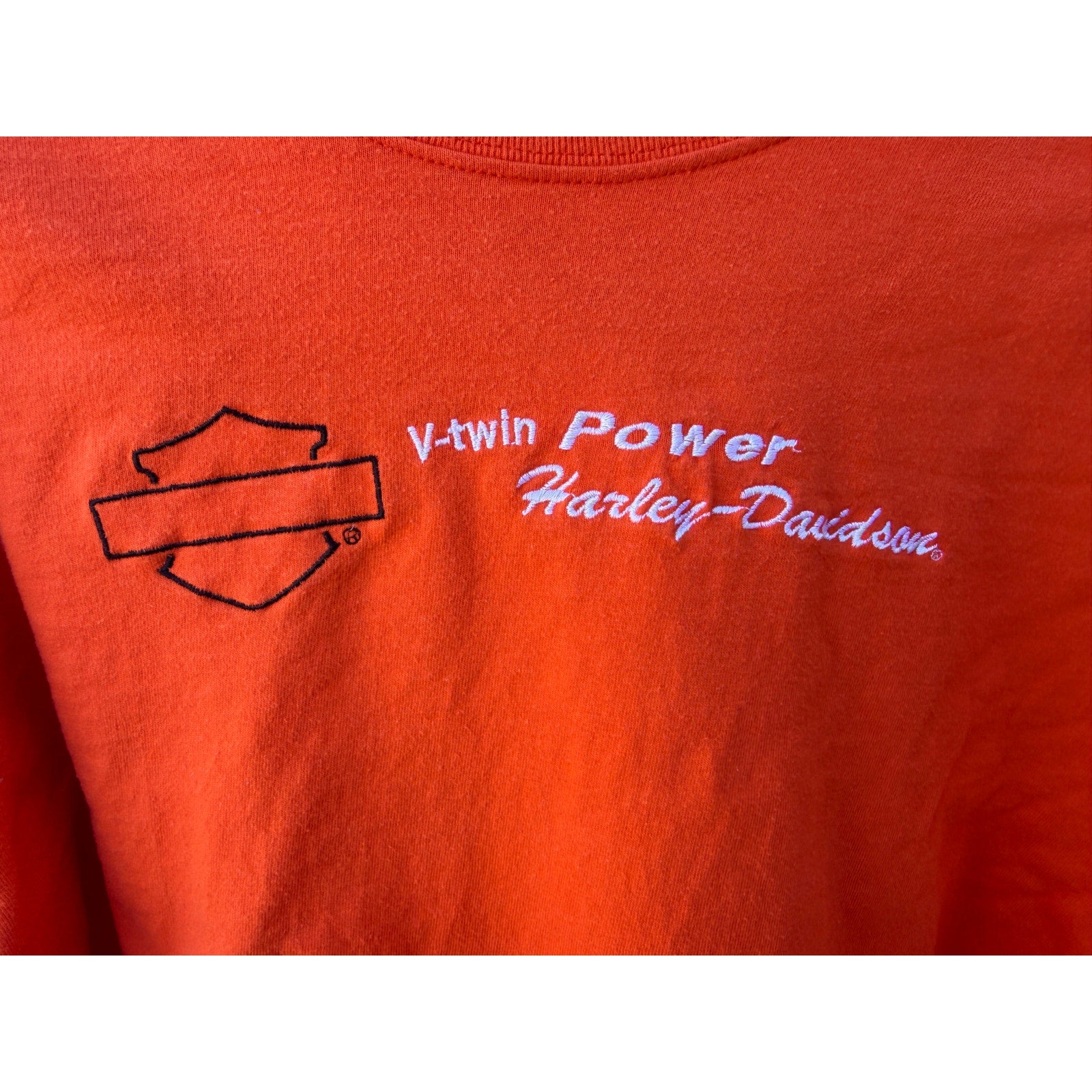 Harley Davidson Chosa HD Mesa AZ V-Twin Power Long Sleeve Shirt Mens XXL Orange