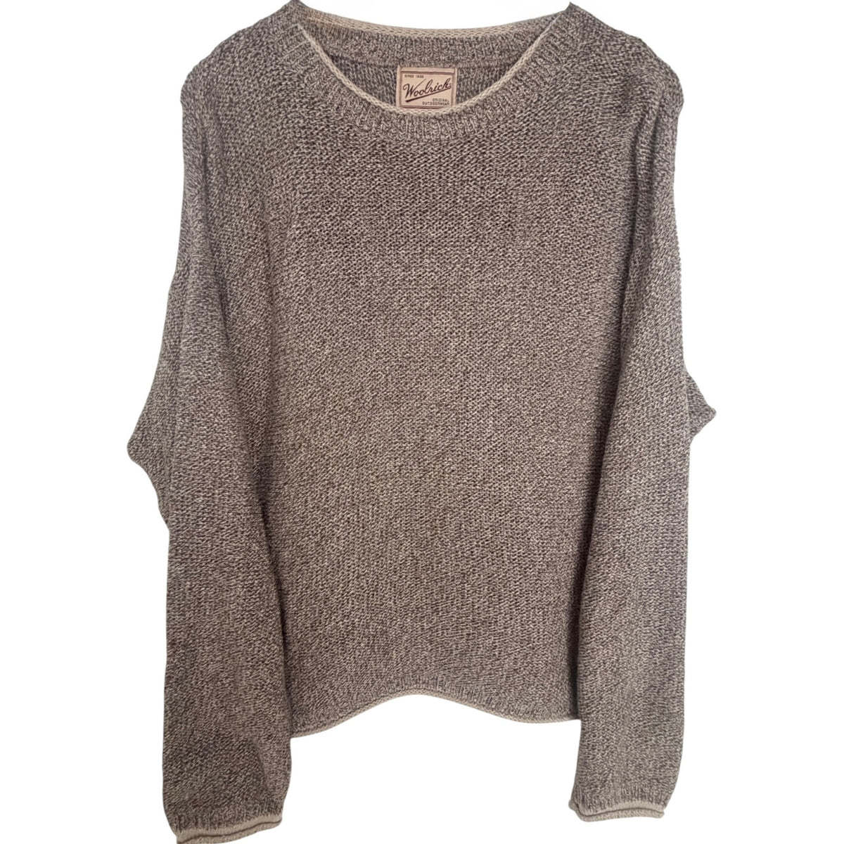 Woolrich Made in USA Marled Cotton Blend Sweater Gray Womens L product image