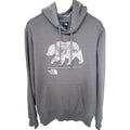 The North Face Mens Hoodie Gray Bear Graphic Pullover Sweatshirt Large