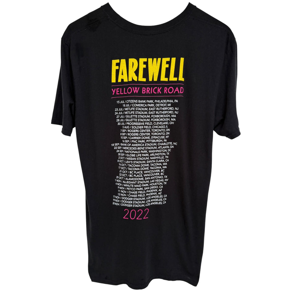 Elton John Men's Black Elton John Farewell Yellow Brick Road 2022 Tour T-Shirt — back view