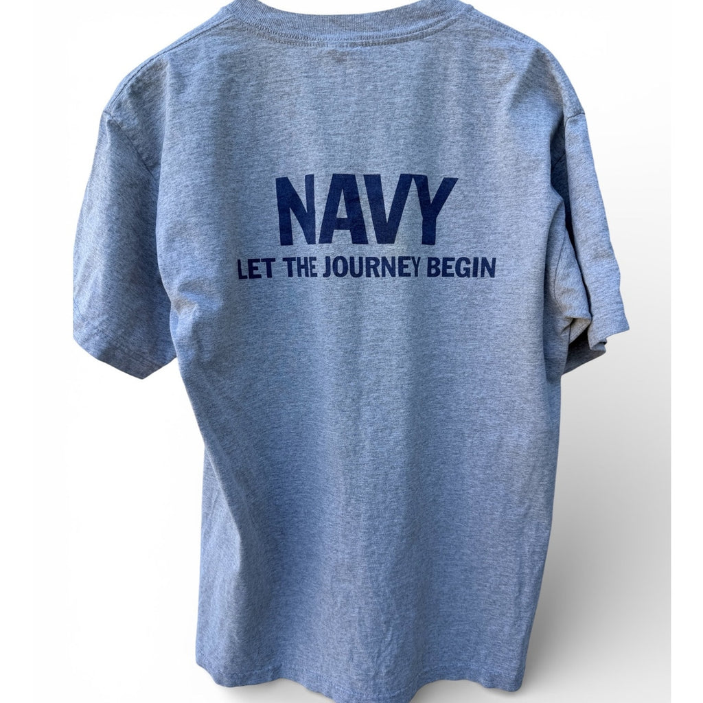 Murina T Shirt Mens Large Gray Navy Double Sided Graphic Vintage